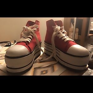 Cute to the Core Red Platform Sneakers